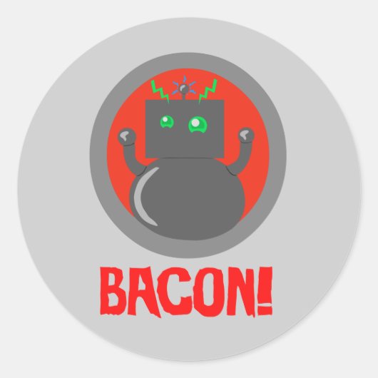 Bacon Robot Runder Aufkleber (Vorderseite)