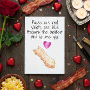 Bacon Rosen sind Rot  Lustiger Valentinstag Karte