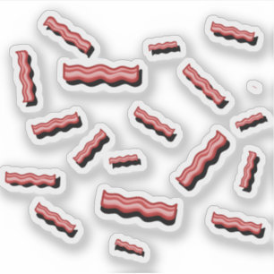 Bacon-Rotfleischliebhaber lustiges Retro-Muster Aufkleber