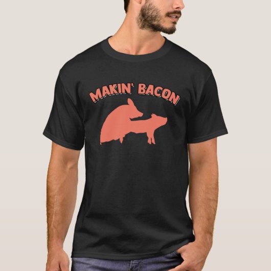 Bacon Schweinefleisch Schweinekitze Joke Memes Erw T-Shirt (Vorderseite)
