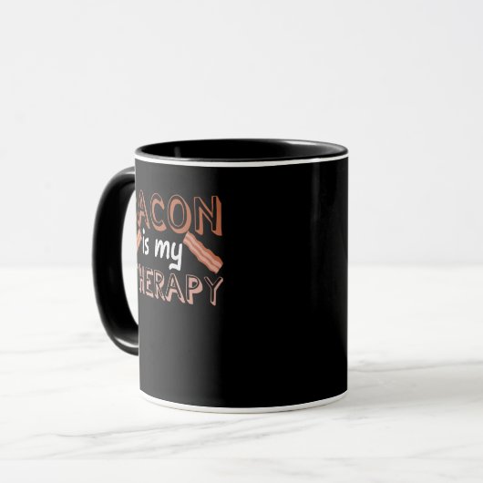Bacon Sprichwort Joke Therapie Fleisch Schweinefle Tasse (Vorderseite Links)