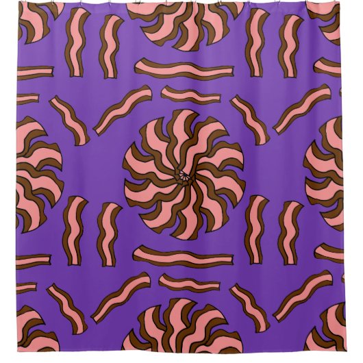 Bacon-Streifendesign Duschvorhang (Vorderseite)