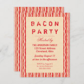 Bacon Strips Party Einladung Typografie (Vorne/Hinten)