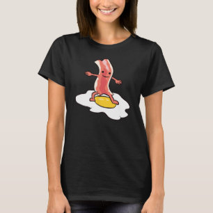 Bacon Surfing on Fried Egg Frühstück Ei und Bacon T-Shirt