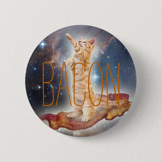 Bacon Surfkatze Button (Vorderseite)