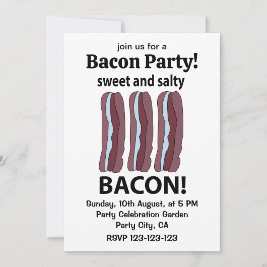 Bacon Sweet and Salty Bacon Einladung (Vorderseite)