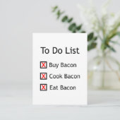 Bacon To Do List Postkarte (Stehend Vorderseite)