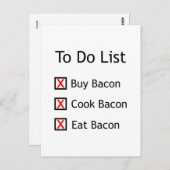 Bacon To Do List Postkarte (Vorne/Hinten)