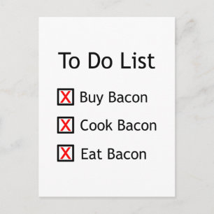 Bacon To Do List Postkarte