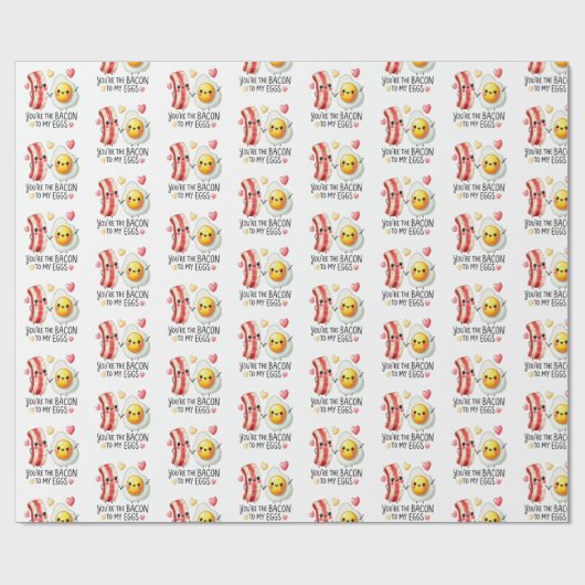 Bacon to My Eggs Love Gift Wrapping Paper Geschenkpapier (Flach)