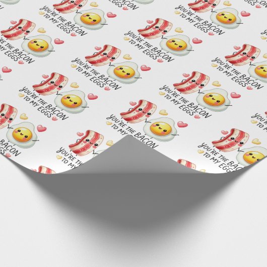 Bacon to My Eggs Love Gift Wrapping Paper Geschenkpapier (Ecke)