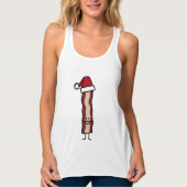 Bacon Tragen einer Weihnachtsmannmütze Weihnachten Tank Top (Vorderseite)