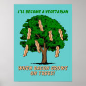 Bacon Tree Funny Print Poster Sign Spaß (Vorne)