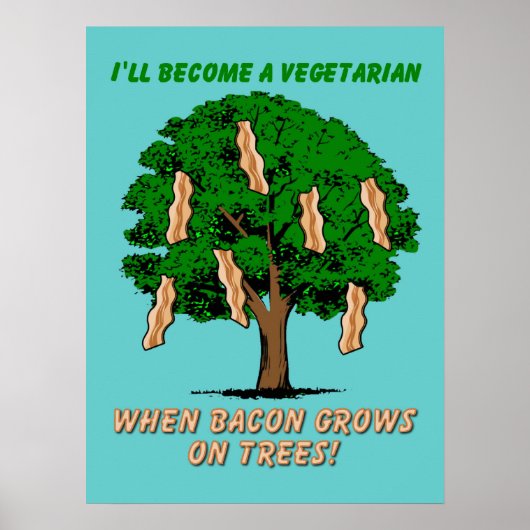 Bacon Tree Funny Print Poster Sign Spaß (Vorne)