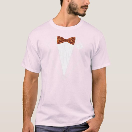 Bacon Tuxedo Bow Krawatte T Shirt (Vorderseite)