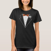 Bacon Tuxedo Bow T Shirt Langschläfchen (Vorderseite)