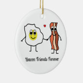 Bacon und Eggs beste Freunde Cartoon Frühstück Mem Keramik Ornament (Rechts)