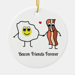 Bacon und Eggs beste Freunde Cartoon Frühstück Mem Keramik Ornament