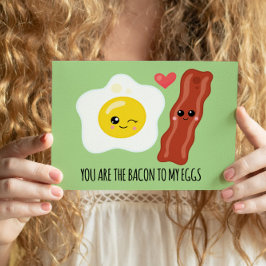 Bacon und Eggs Kawaii Funny Valentinstags Feiertagspostkarte