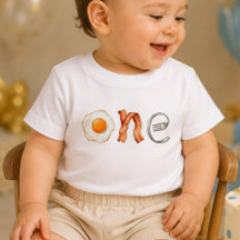 Bacon- und Ei-Ein-Baby-1.-Geburtstags-T-Shirt