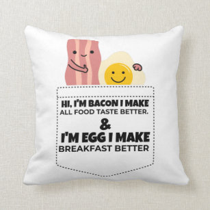 Bacon und Ei sprechen  Kissen