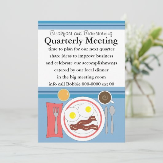 Bacon und Eier alle Geschäfte Einladung (Stehend Vorderseite)