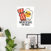 Bacon und Eier auf den Zehen Funny Toast Puff Poster (Heimbüro)