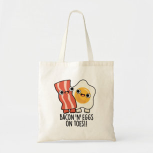 Bacon und Eier auf Zehen Lustiger Toast Pun Tragetasche