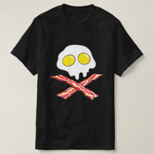 BACON UND EIER COOLE SKULL KNOCHEN SPOOF T - Shirt