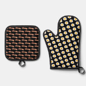 Bacon und Eier Ofenhandschuh & Topflappen-Set (Vorderseite)