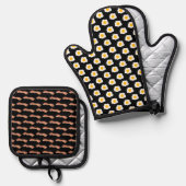 Bacon und Eier Ofenhandschuh & Topflappen-Set (Vorderseite/Rückseite)
