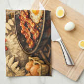 Bacon und Eier Panik Geschirrtuch (Viertel Falte)