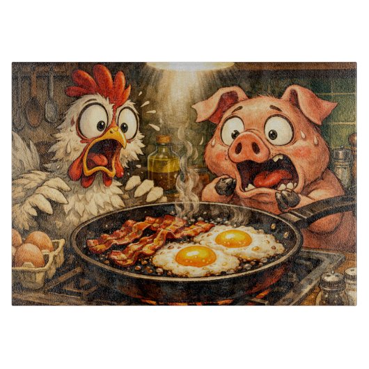 Bacon und Eier Panik Schneidebrett (Vorderseite)