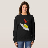 Bacon und Eier Surfen Ei knusprig Frühstück Surfer Sweatshirt (Vorne ganz)