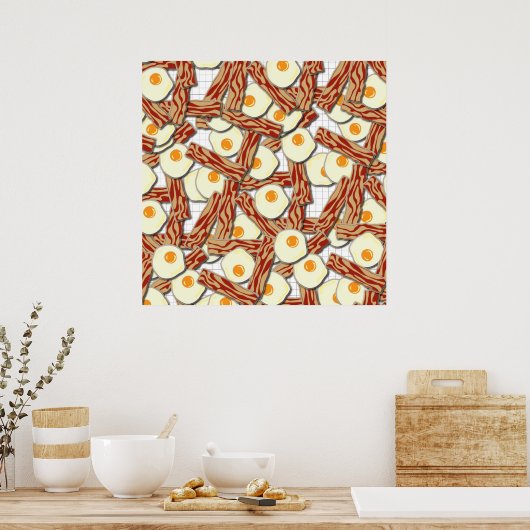 Bacon und Eiermuster Poster (Küche)