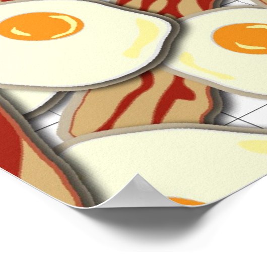 Bacon und Eiermuster Poster (Ecke)