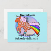 Bacon Unicorn - Baconicorn Magisches Shirt Postkarte (Vorne/Hinten)