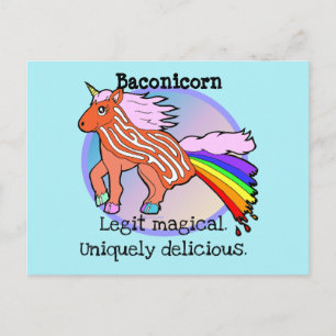 Bacon Unicorn - Baconicorn Magisches Shirt Postkarte