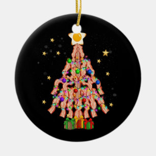 Bacon Weihnachtsbaum Ei Top Pork Lover Merry Xmas Keramik Ornament