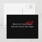 Bacon Wie Liebe ich das? Postkarte (Vorne/Hinten)
