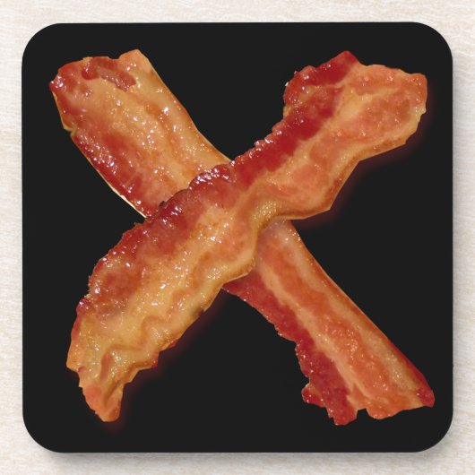 Bacon X O X LIEBE Getränkeuntersetzer (Vorderseite)