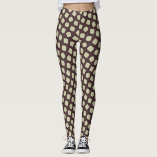 Bacteria Beige Braun Minimales Muster Leggings
