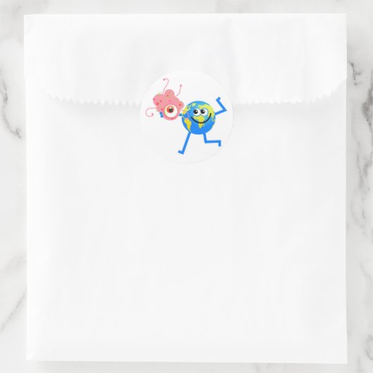 Bacteria Globe Runder Aufkleber (Tasche)