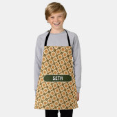 Bacteria Orange Green Minimal Muster Schürze (Getragen)