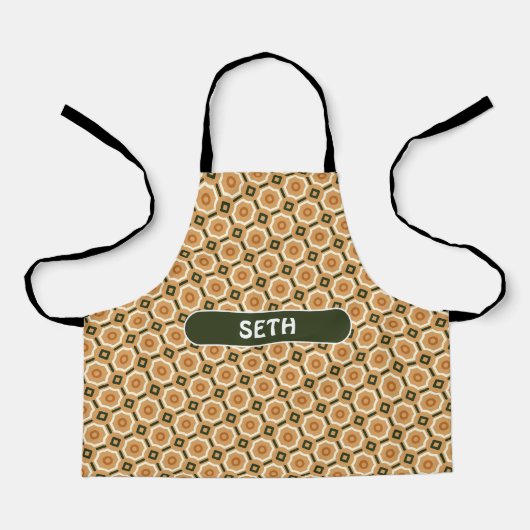 Bacteria Orange Green Minimal Muster Schürze (Vorderseite)