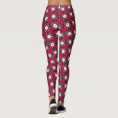 Bacteria Red Blue Minimal Muster Leggings (Rückseite)
