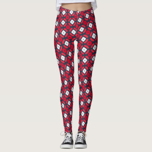 Bacteria Red Blue Minimal Muster Leggings