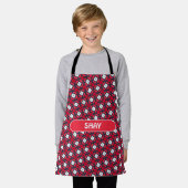 Bacteria Red Blue Minimal Muster Schürze (Getragen)