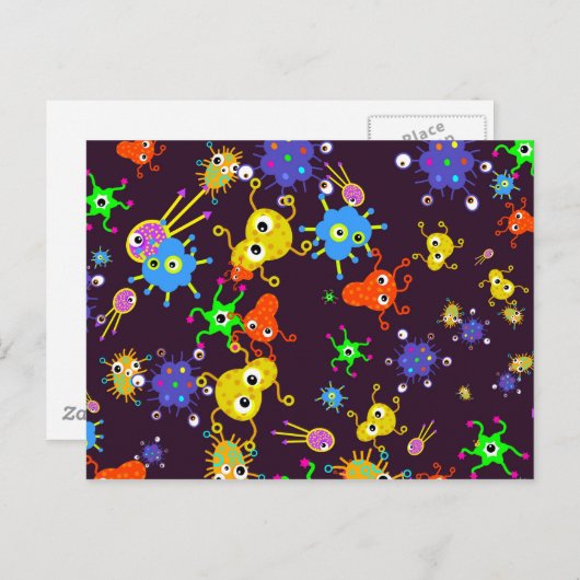 Bacteria Wallpaper Postkarte (Vorne/Hinten)