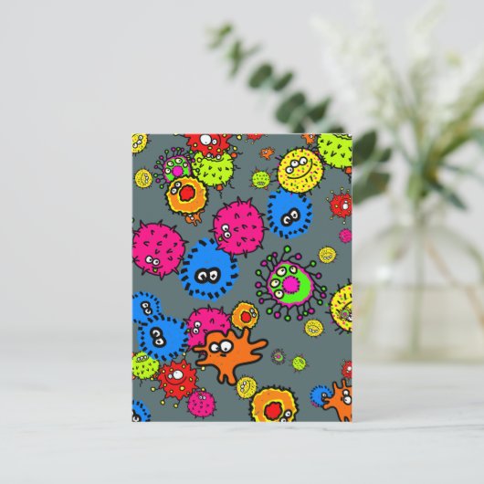 Bacteria Wallpaper Postkarte (Stehend Vorderseite)